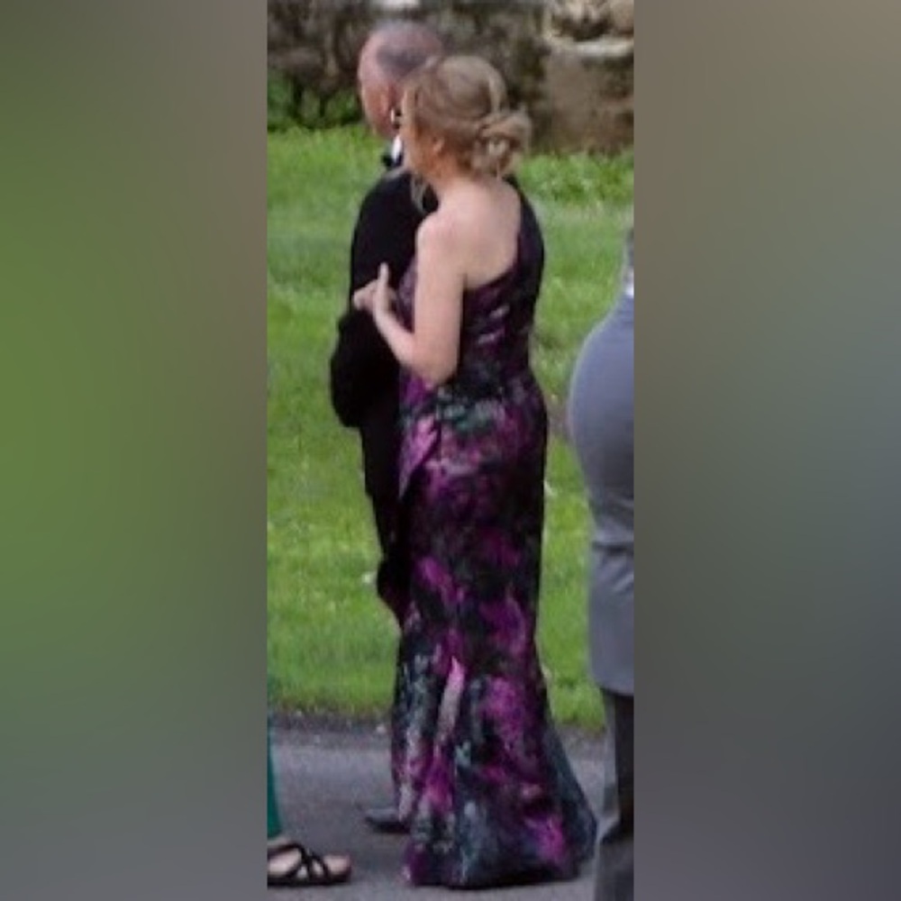 Rickie Freeman for Teri Jon Floral One-Shoulder Evening Dress - Picture 10 of 16